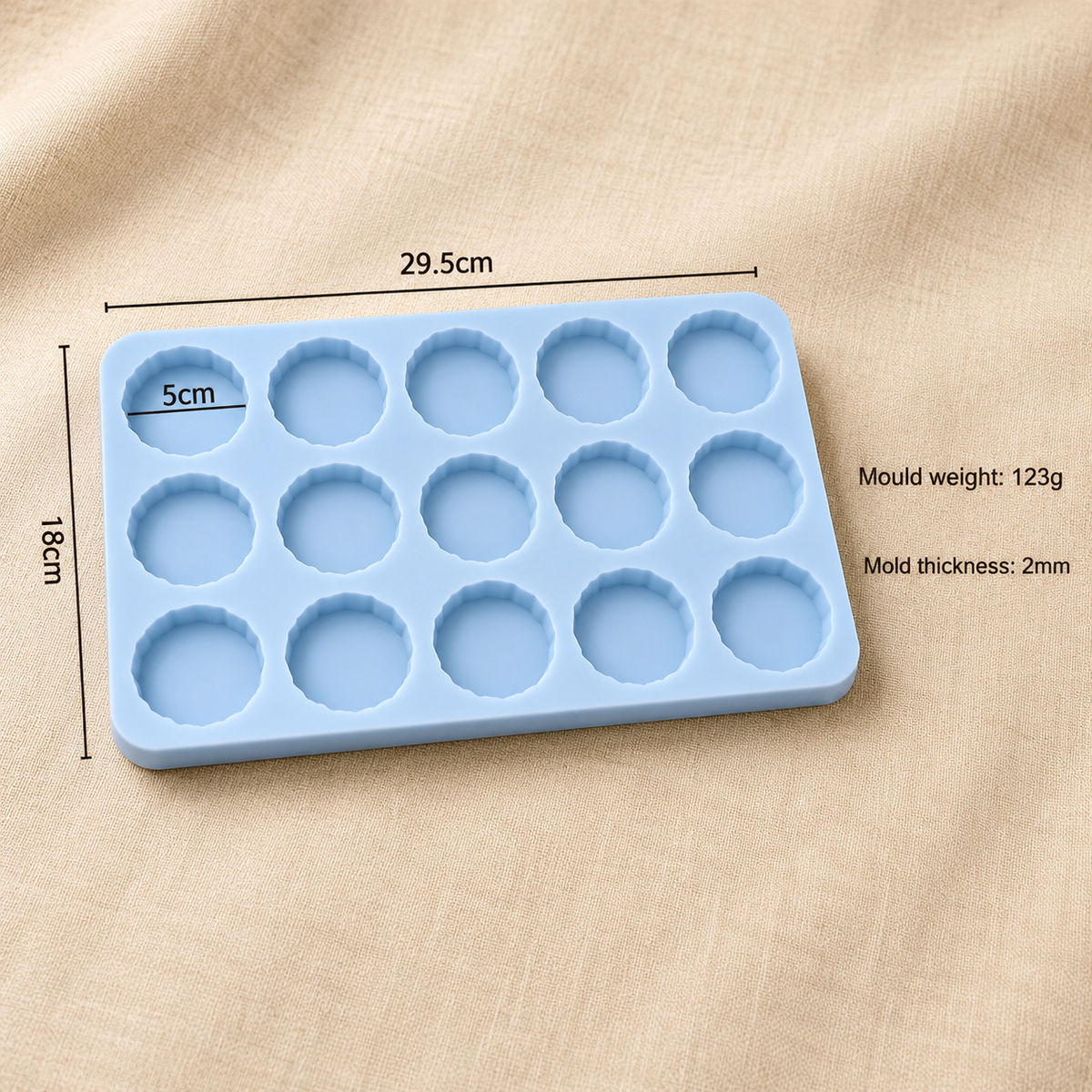 15 Cavity Round Agate Pop Socket Mould