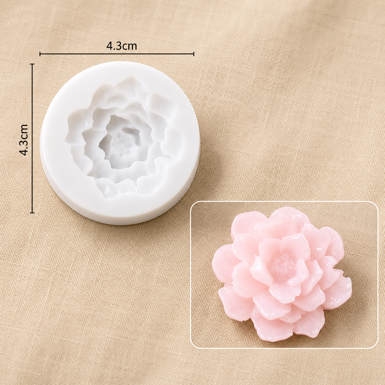 3D Rose Candle Flower Handmade Mould