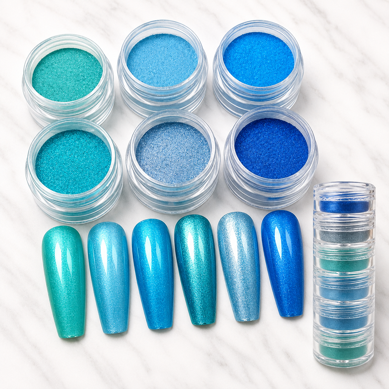 6 Shade Pearl Mica Powder Set O