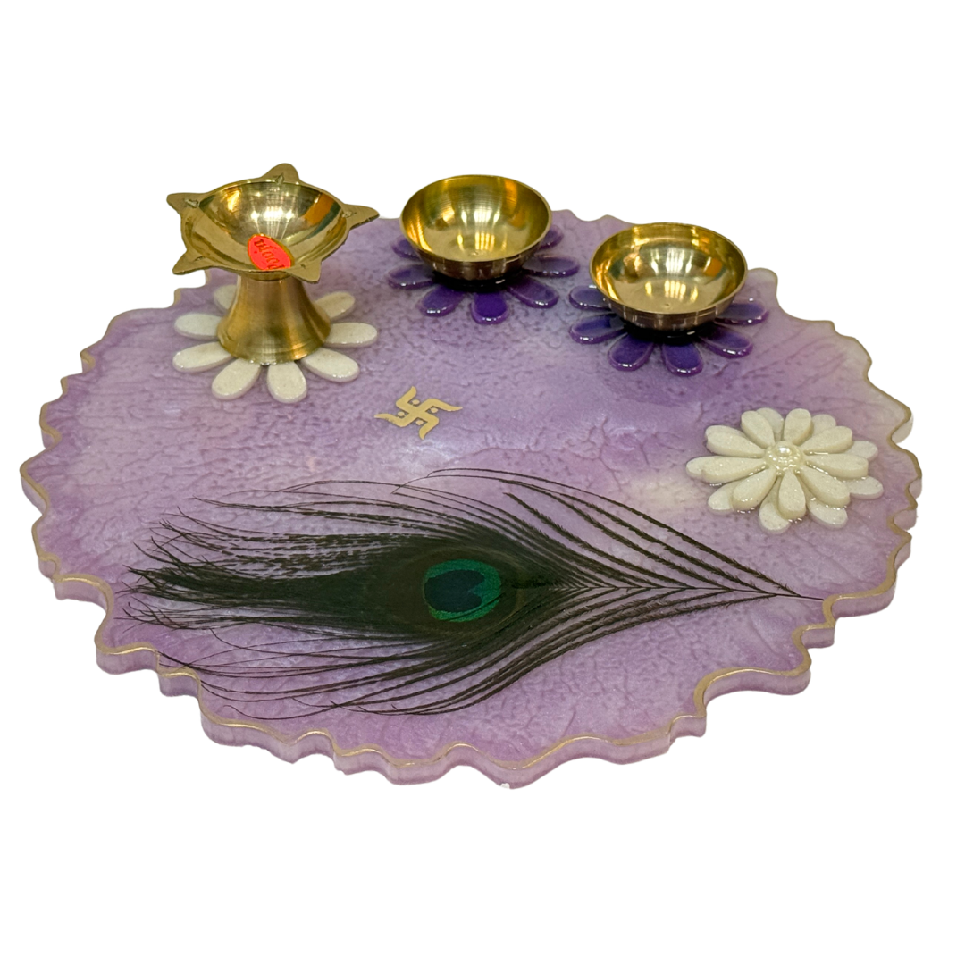 Royal Peacock Resin Platter (8 inch)