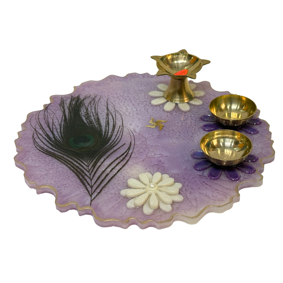 Royal Peacock Resin Platter (8 inch)