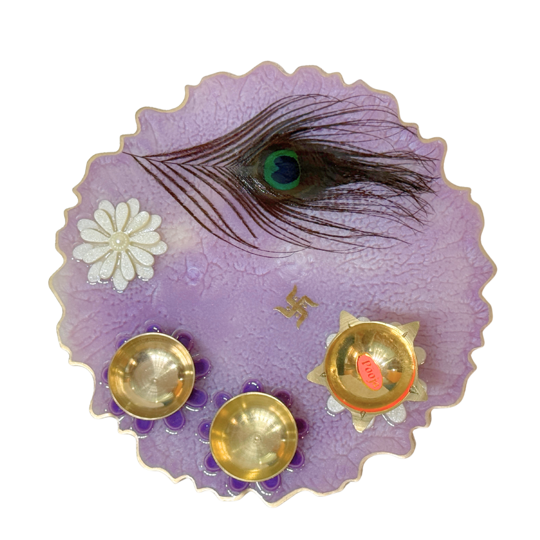 Royal Peacock Resin Platter (8 inch)