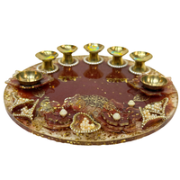 Maroon Personalized Pooja Tray (10 inch)