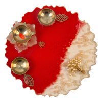 Red & Ivory Minimal Tray (8 inch)