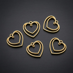 5 In 1 Double Heart Bezels Set – Gold