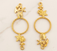 Gold Ocean Theme Pendant B Bezels Bz092