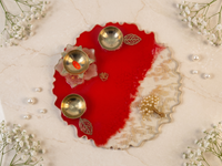 Red & Ivory Minimal Tray (8 inch)