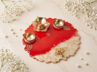 Red & Ivory Minimal Tray (8 inch)